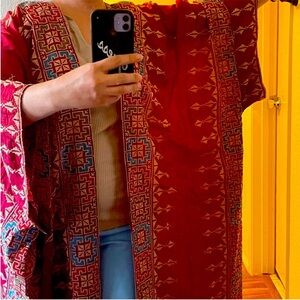 Elegant Red Patterned Kimono